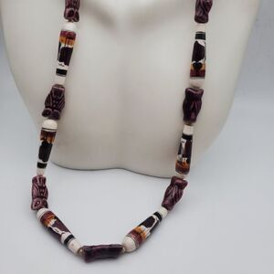 Owl gloss carved tribal naturalist‎ necklace